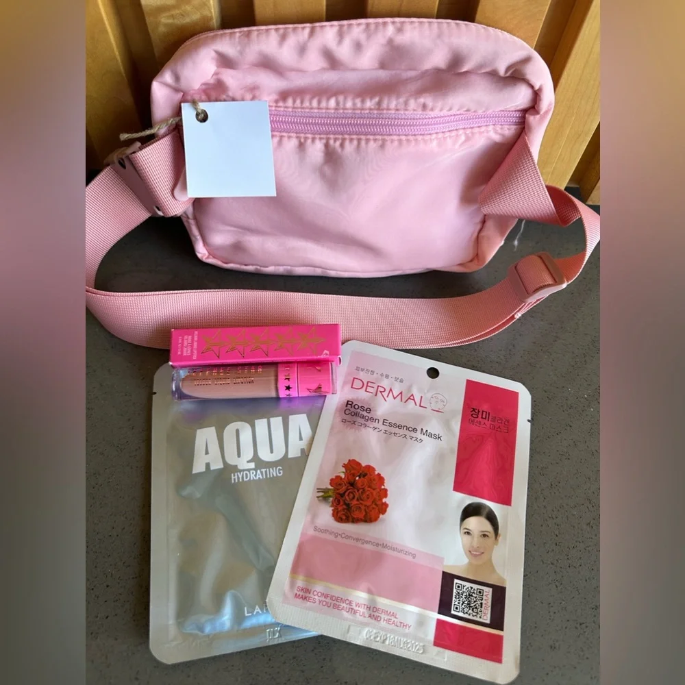 Jeffree Star Celebrity Skin Lip Gloss + Belt Bag + Face Mask Bundle